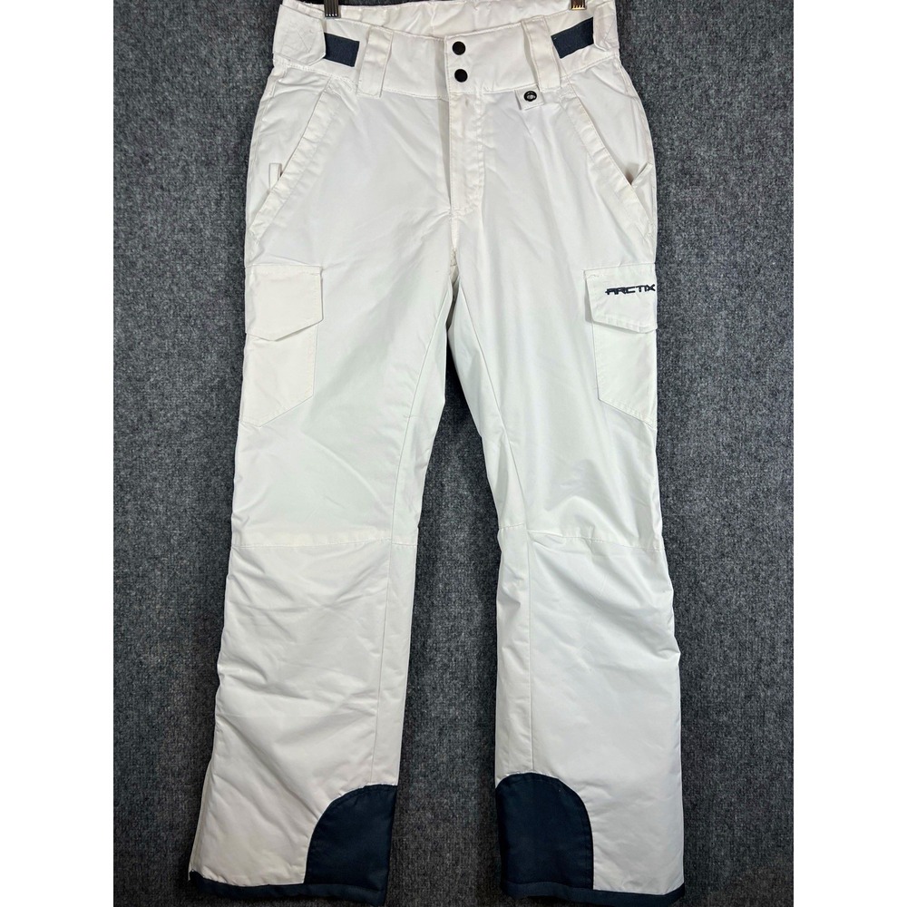 Arctix 5K White/Gray Snow Pants S Regular Polyester Straight Leg Cargo Pockets